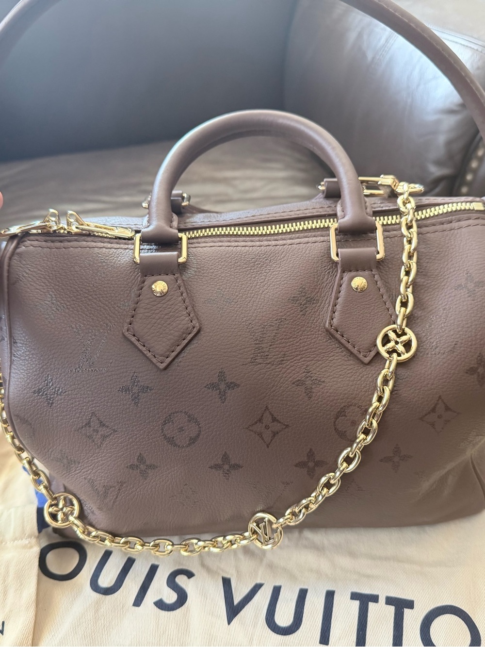 Louis Vuitton Speedy Bliss, 25, Brun. Very limited edition, rare find!